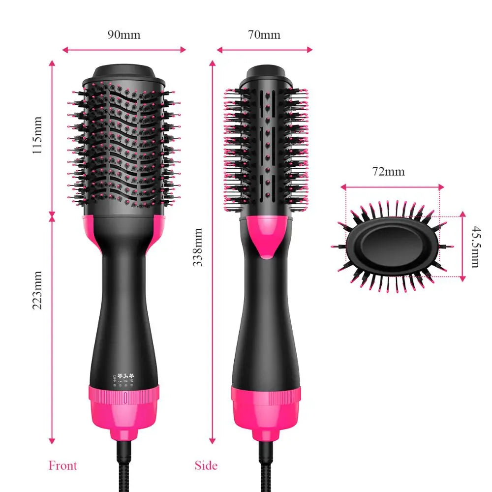 2-in-1 Electric Hair Dryer Volumizer Straightener Curler Comb