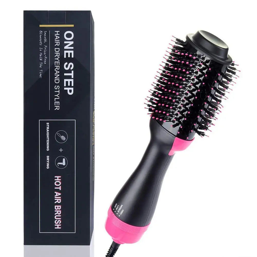 2-in-1 Electric Hair Dryer Volumizer Straightener Curler Comb